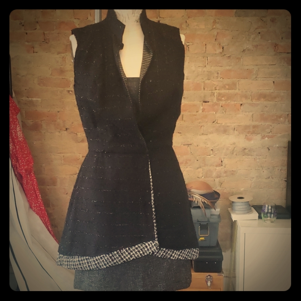 Sample Sale! Custom made sleeveless wool jacket